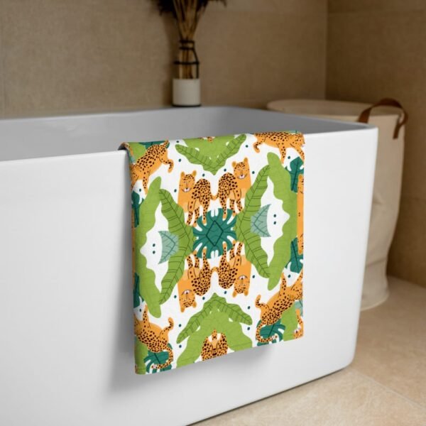 Toalla Suave y Absorbente – Diseño Jaguares de Colores